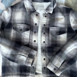 Lucky Brand Plaid Sherpa Lined Jacket